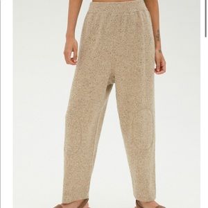 Monica Cordero Taupe Soft Wool Knit Pants